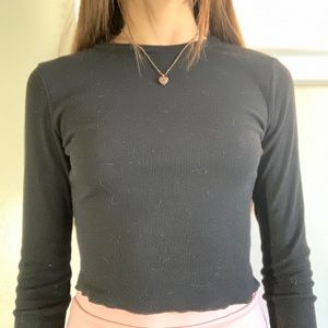 Long sleeve Black Crop Top